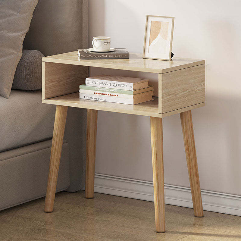 Contemporary Solid Wood Side Table with Drawer
