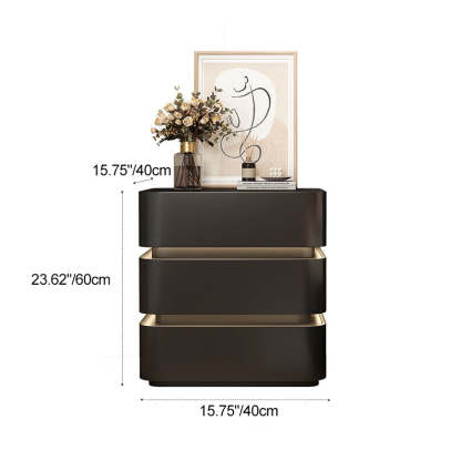 Minimalist Solid Wood Light Strip 3-Drawer Nightstand