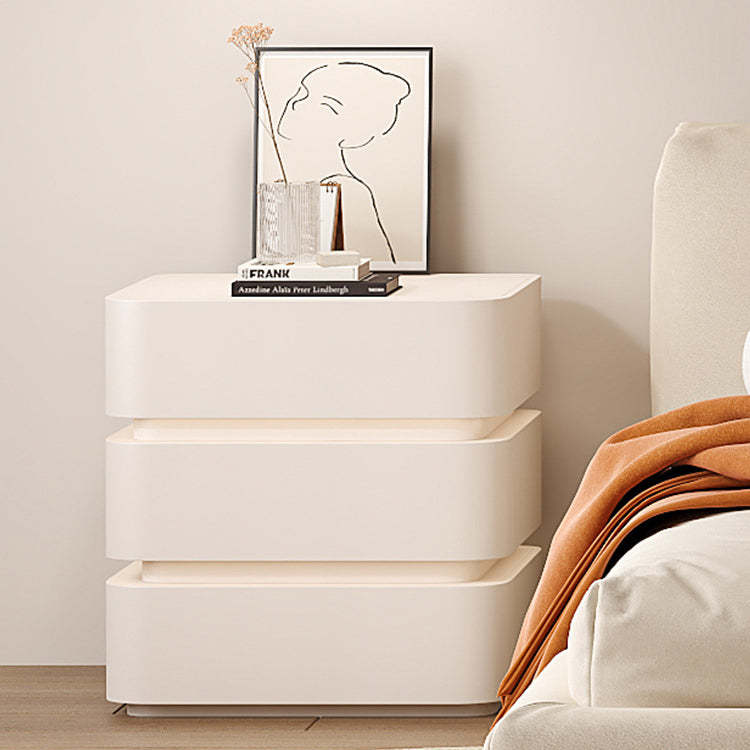 Minimalist Solid Wood Light Strip 3-Drawer Nightstand