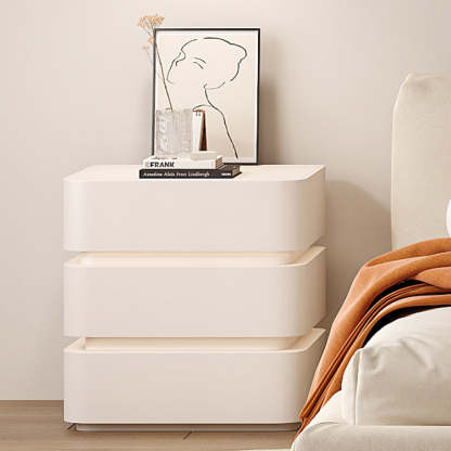 Minimalist Solid Wood Light Strip 3-Drawer Nightstand