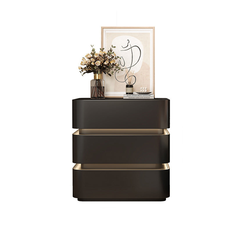 Minimalist Solid Wood Light Strip 3-Drawer Nightstand