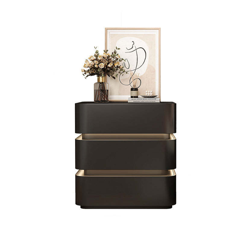 Minimalist Solid Wood Light Strip 3-Drawer Nightstand
