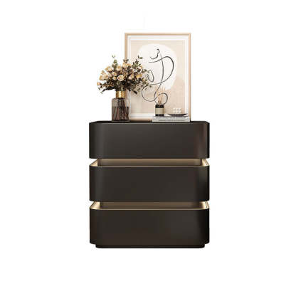 Minimalist Solid Wood Light Strip 3-Drawer Nightstand