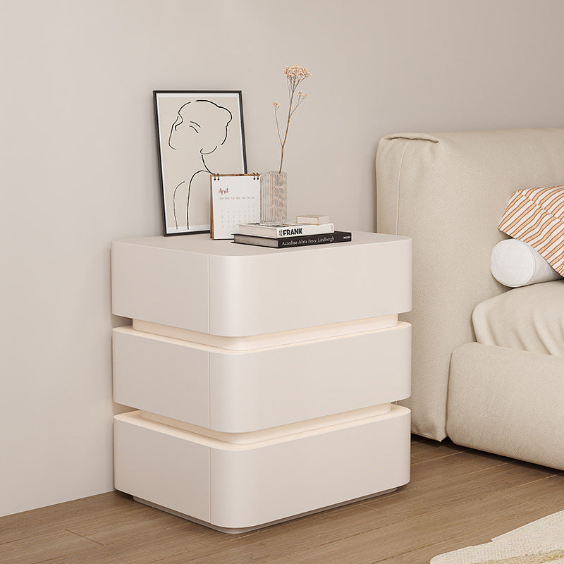 Minimalist Solid Wood Light Strip 3-Drawer Nightstand