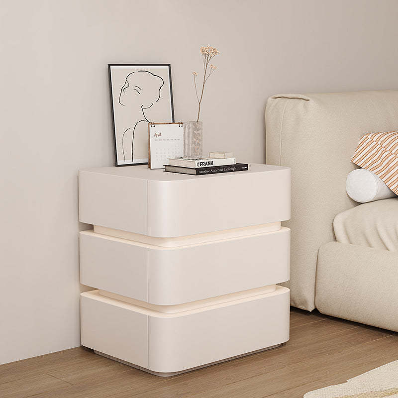 Minimalist Solid Wood Light Strip 3-Drawer Nightstand