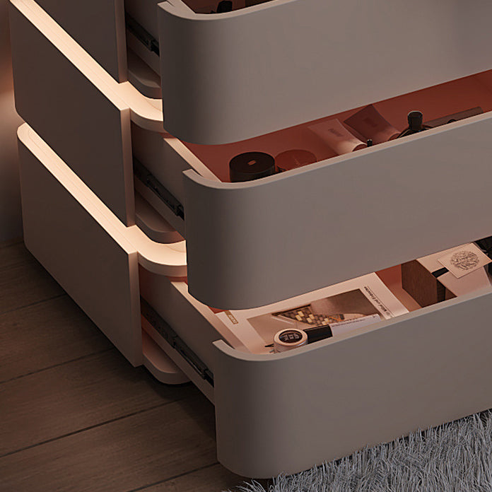 Minimalist Solid Wood Light Strip 3-Drawer Nightstand