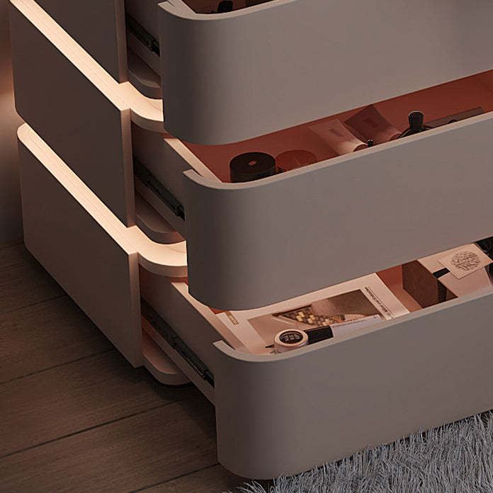 Minimalist Solid Wood Light Strip 3-Drawer Nightstand