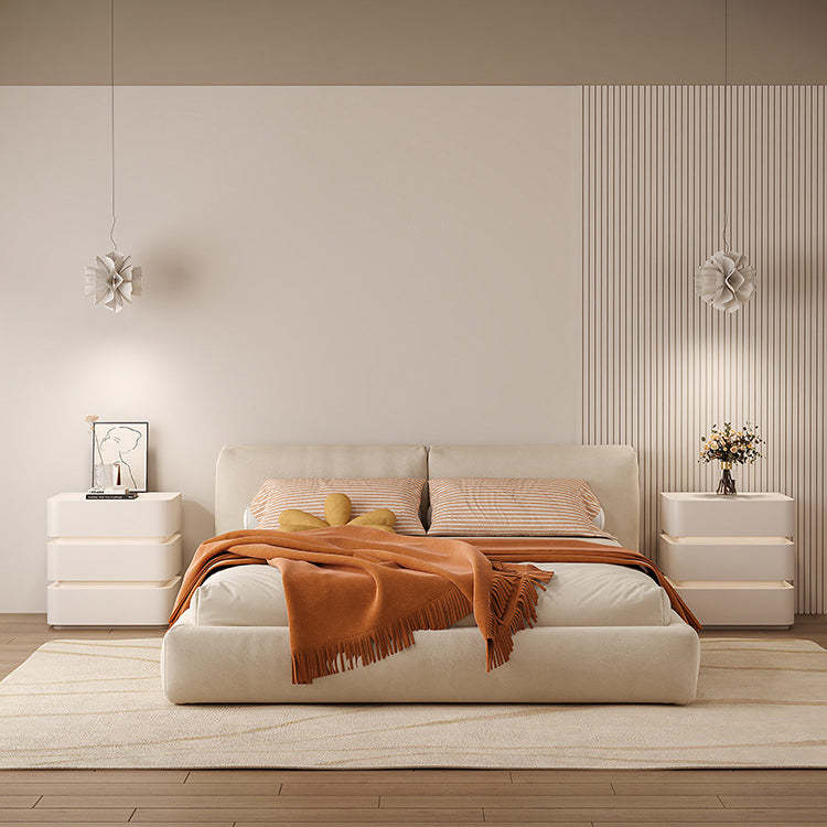 Minimalist Solid Wood Light Strip 3-Drawer Nightstand