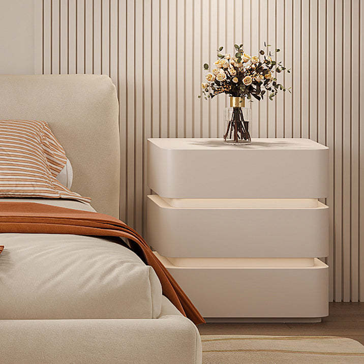 Minimalist Solid Wood Light Strip 3-Drawer Nightstand