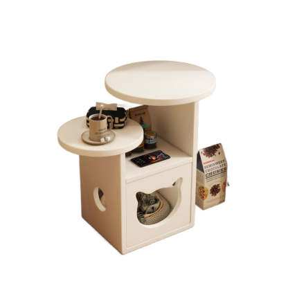 Retro Rubber Wood Tray Side Table