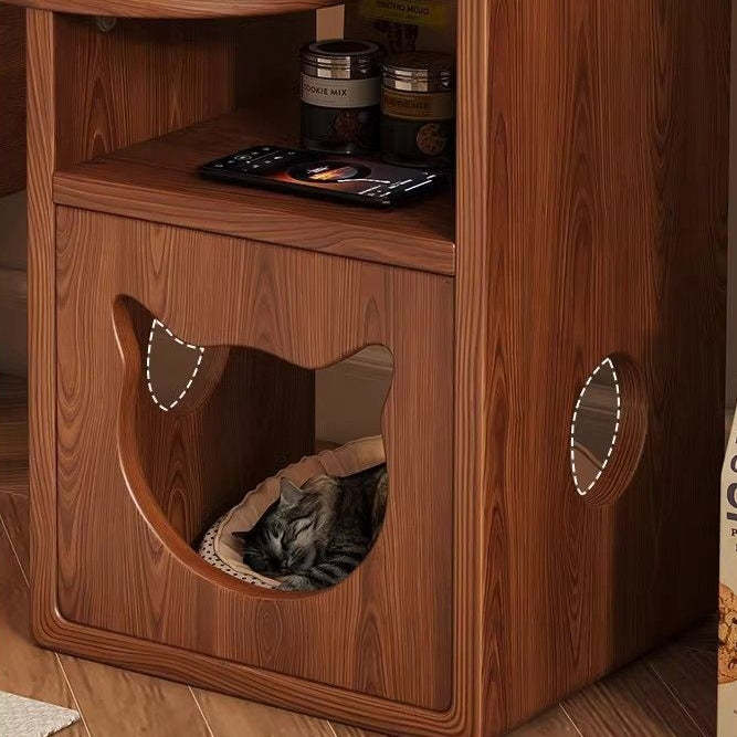 Retro Rubber Wood Tray Side Table