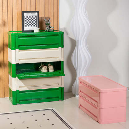 Nordic Cube Shoe Storage Cabinet — 2 / Pink + White