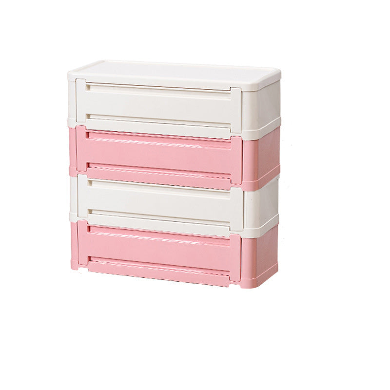 Nordic Cube Shoe Storage Cabinet — 5 / Pink + White