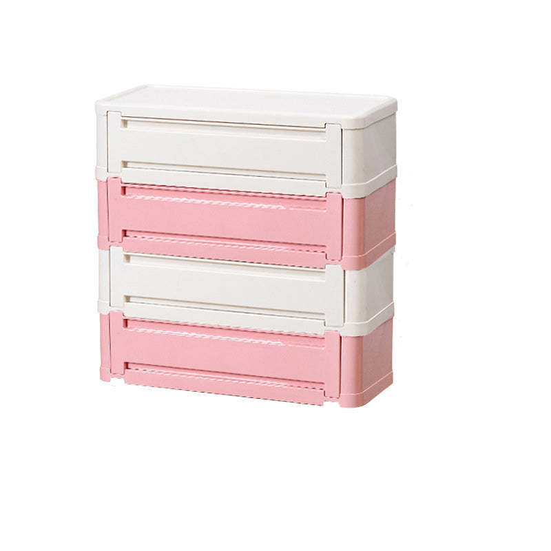 Nordic Cube Shoe Storage Cabinet — 5 / Pink + White