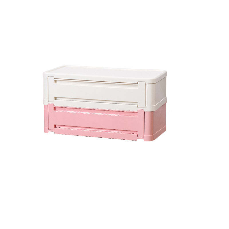 Red nordic shoe cube shoe storage — 2 Cabinets / Pink & White