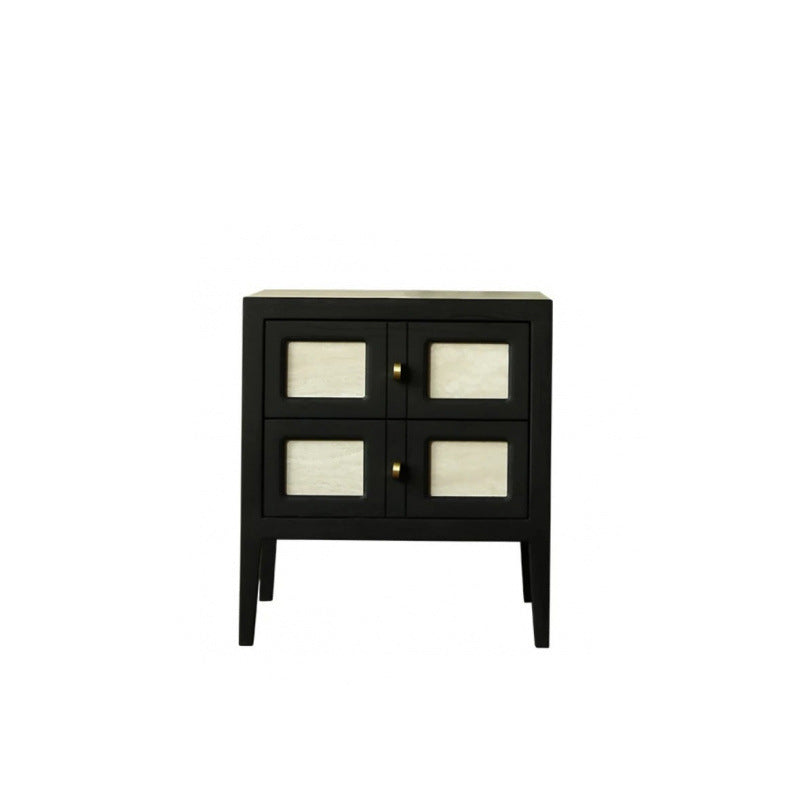 French Solid Wood 2-Drawer Nightstand