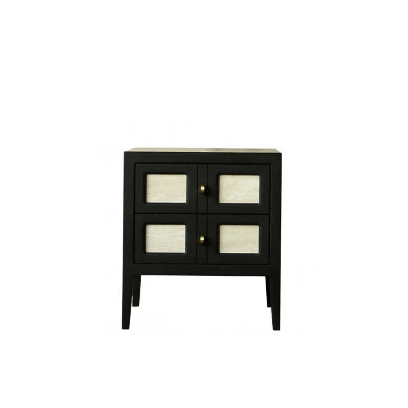 French Solid Wood 2-Drawer Nightstand