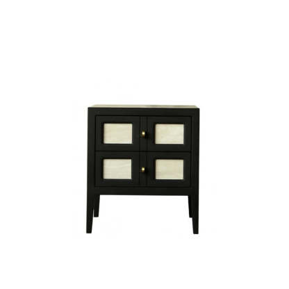 French Solid Wood 2-Drawer Nightstand