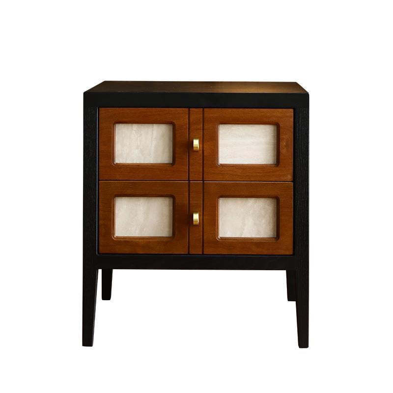 French Solid Wood 2-Drawer Nightstand