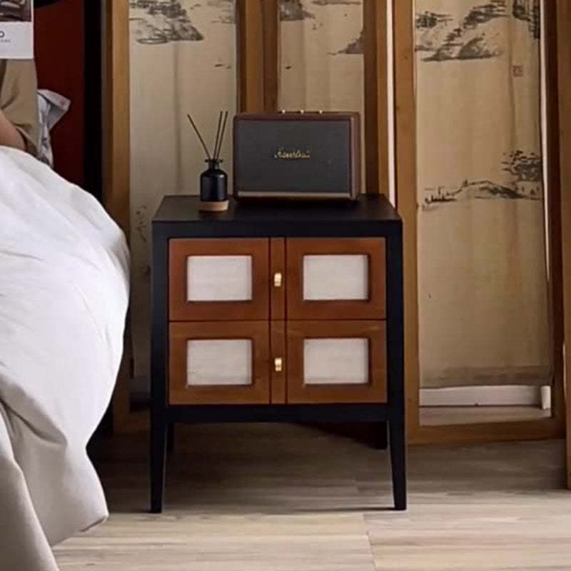 French Solid Wood 2-Drawer Nightstand