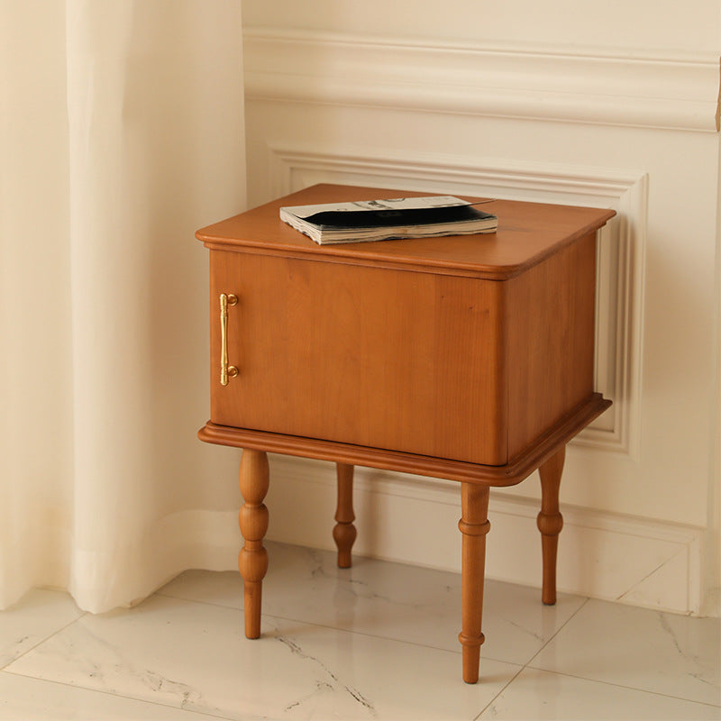 French Solid Wood Ash Nightstand