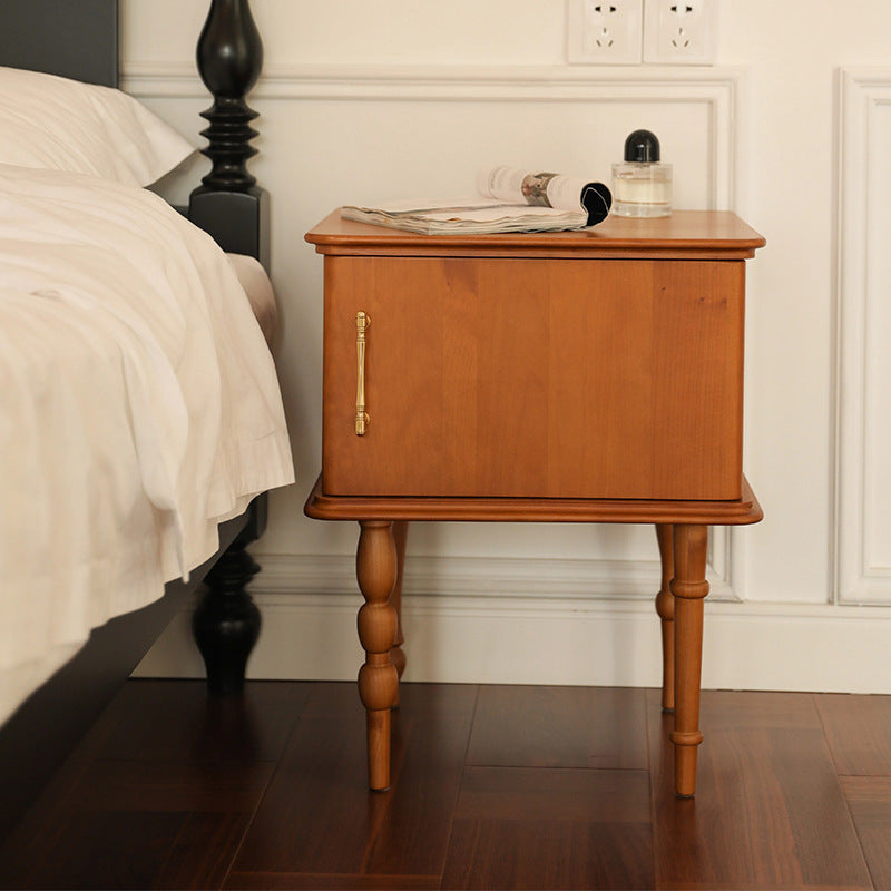 French Solid Wood Ash Nightstand