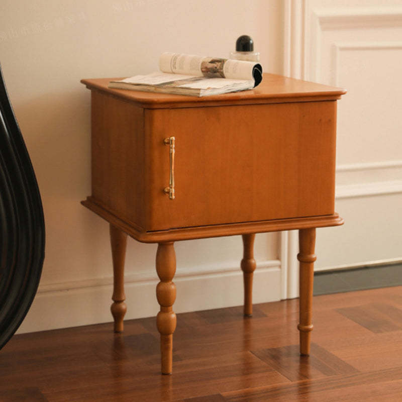 French Solid Wood Ash Nightstand