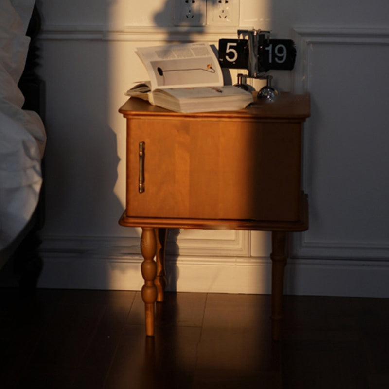 French Solid Wood Ash Nightstand