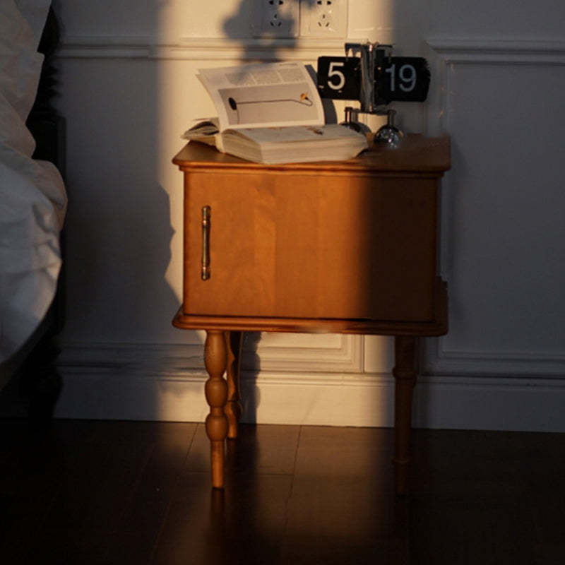 French Solid Wood Ash Nightstand