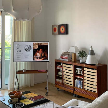 Retro Boxwood Stainless Steel 2-Tier Side Table
