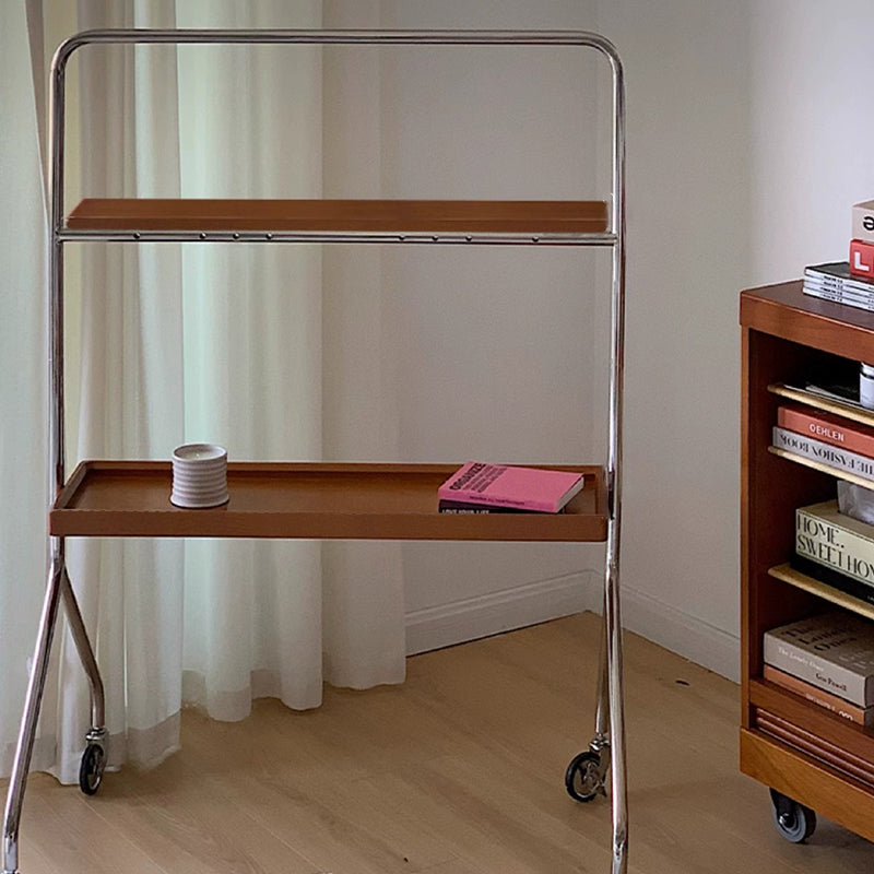 Retro Boxwood Stainless Steel 2-Tier Side Table