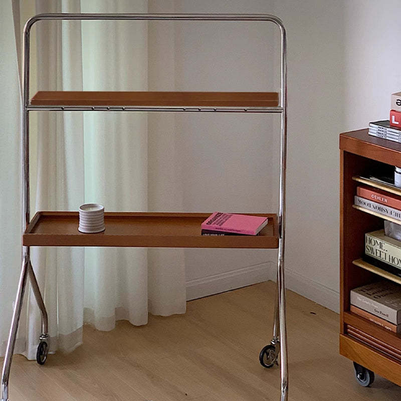 Retro Boxwood Stainless Steel 2-Tier Side Table