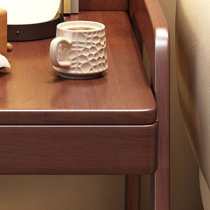 Nordic Solid Wood Rolling 2-Tier Side Table
