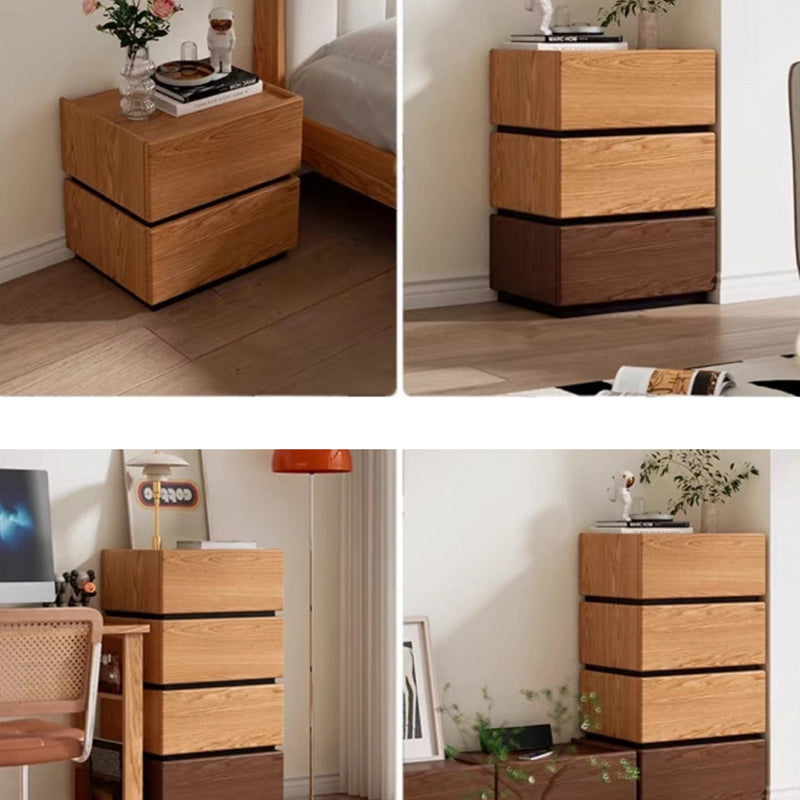 Japanese Solid Wood 1-Drawer Side Table