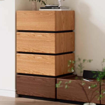 Japanese Solid Wood 1-Drawer Side Table