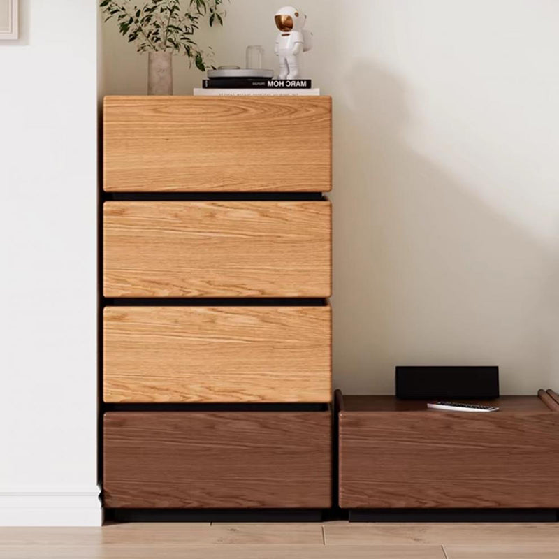 Japanese Solid Wood 1-Drawer Side Table — Cherry Wood Color