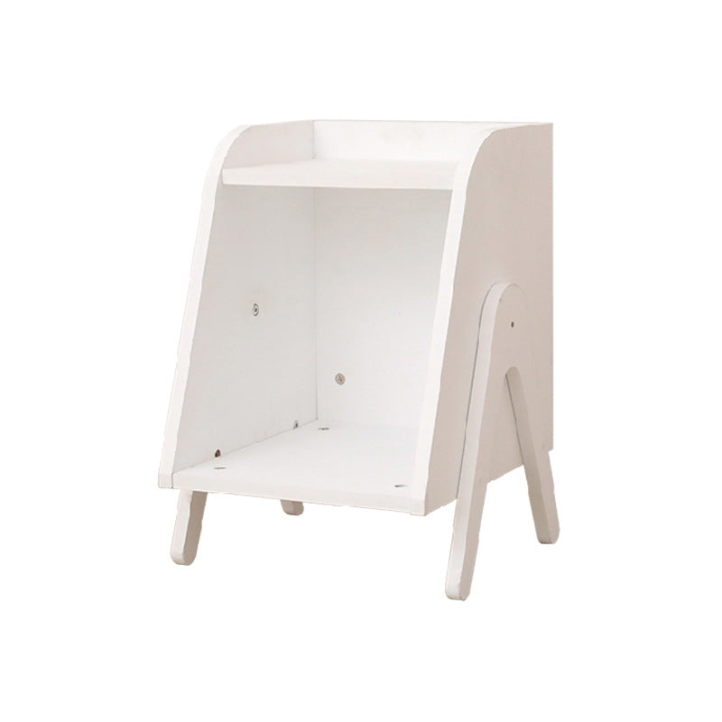 Modern Trapezoid Solid Wood Cabinet Side Table