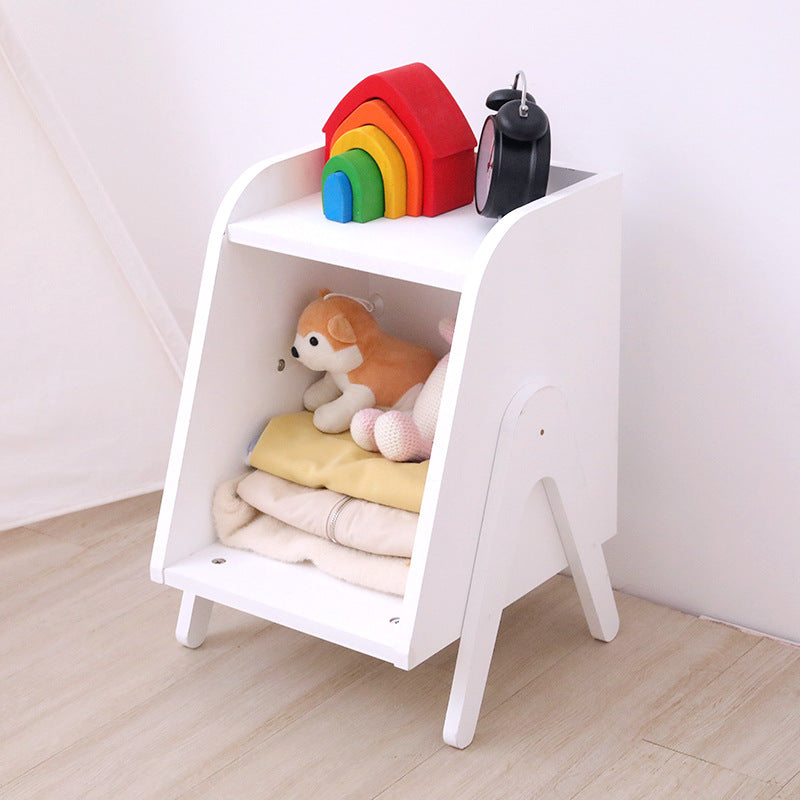 Modern Trapezoid Solid Wood Cabinet Side Table