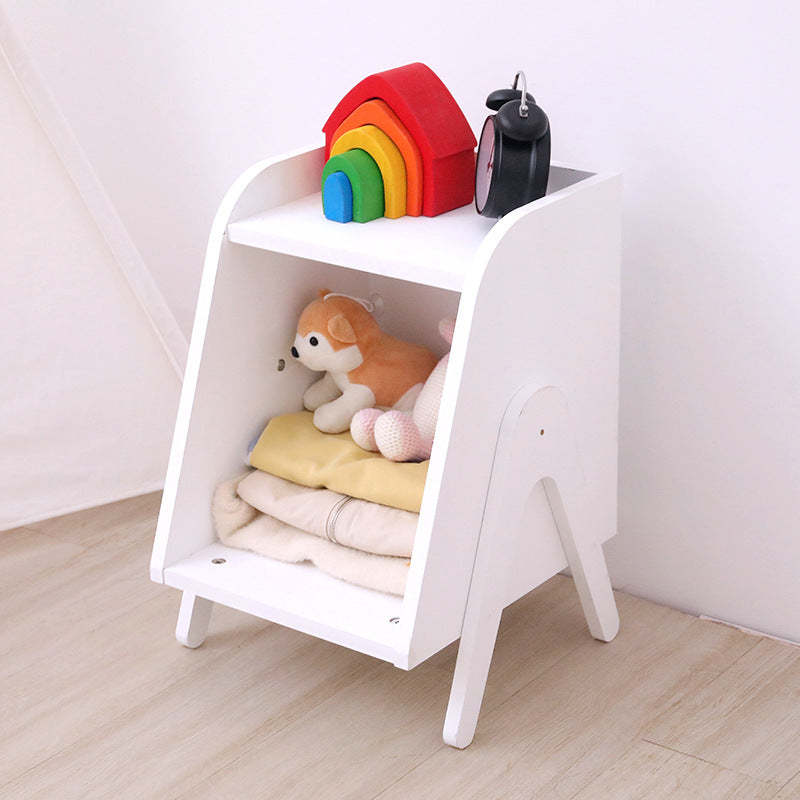 Modern Trapezoid Solid Wood Cabinet Side Table