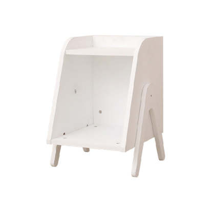 Modern Trapezoid Solid Wood Cabinet Side Table