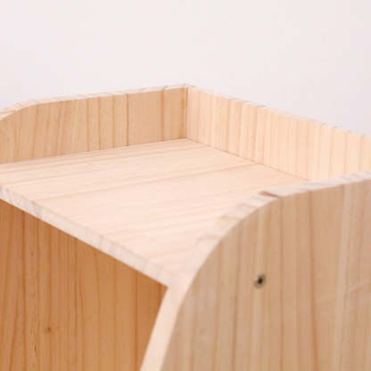 Modern Trapezoid Solid Wood Cabinet Side Table