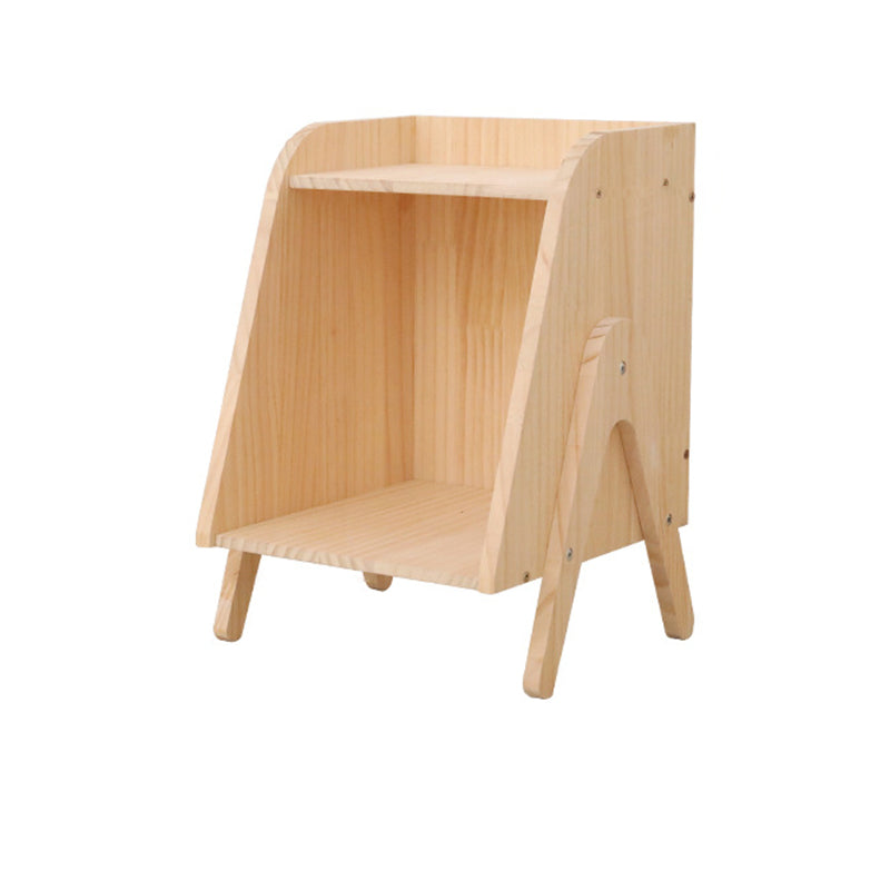 Modern Trapezoid Solid Wood Cabinet Side Table