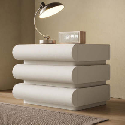 Nordic Wood Leather 2-Drawer Nightstand — 2 / Light Gray