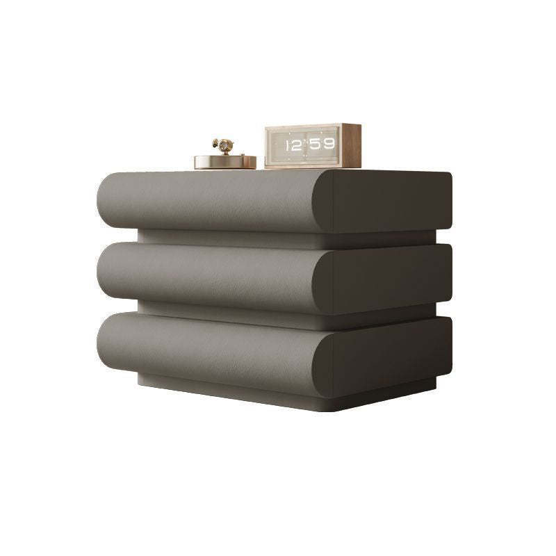 Nordic Wood Leather 2-Drawer Nightstand