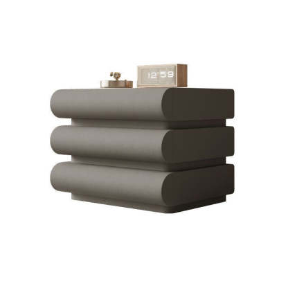 Nordic Wood Leather 2-Drawer Nightstand