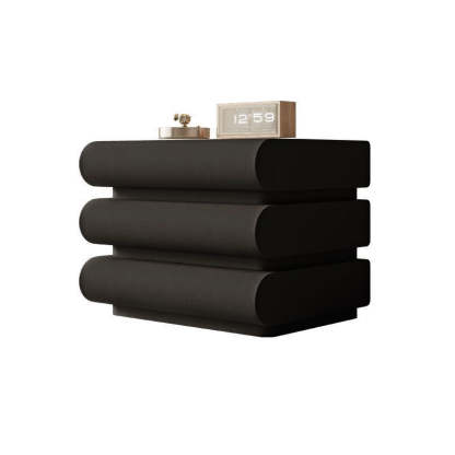 Nordic Wood Leather 2-Drawer Nightstand