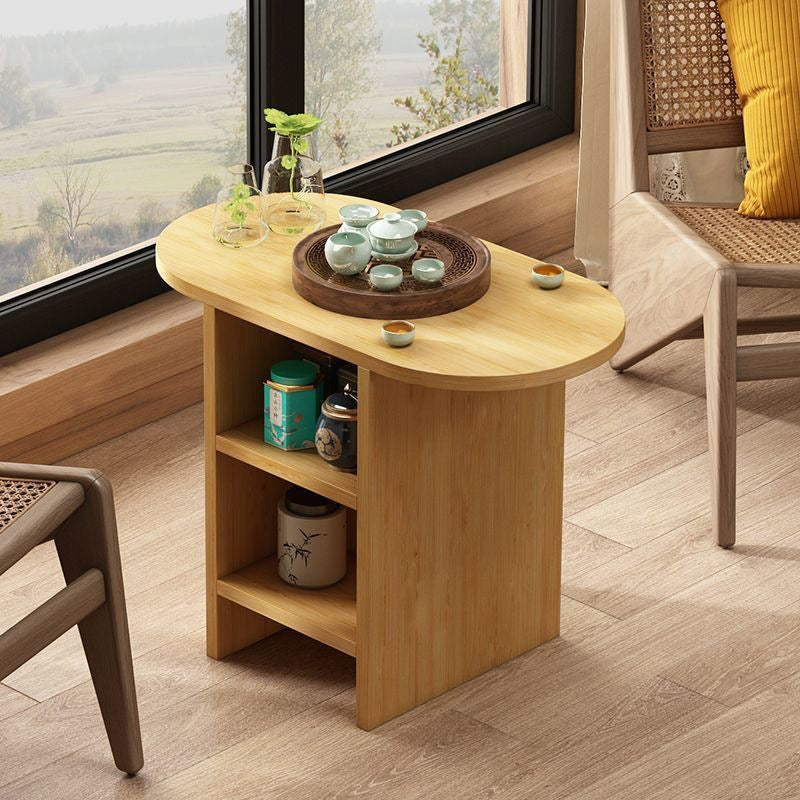 Japanese Semicircle Solid Wood 3-Tier Side Table