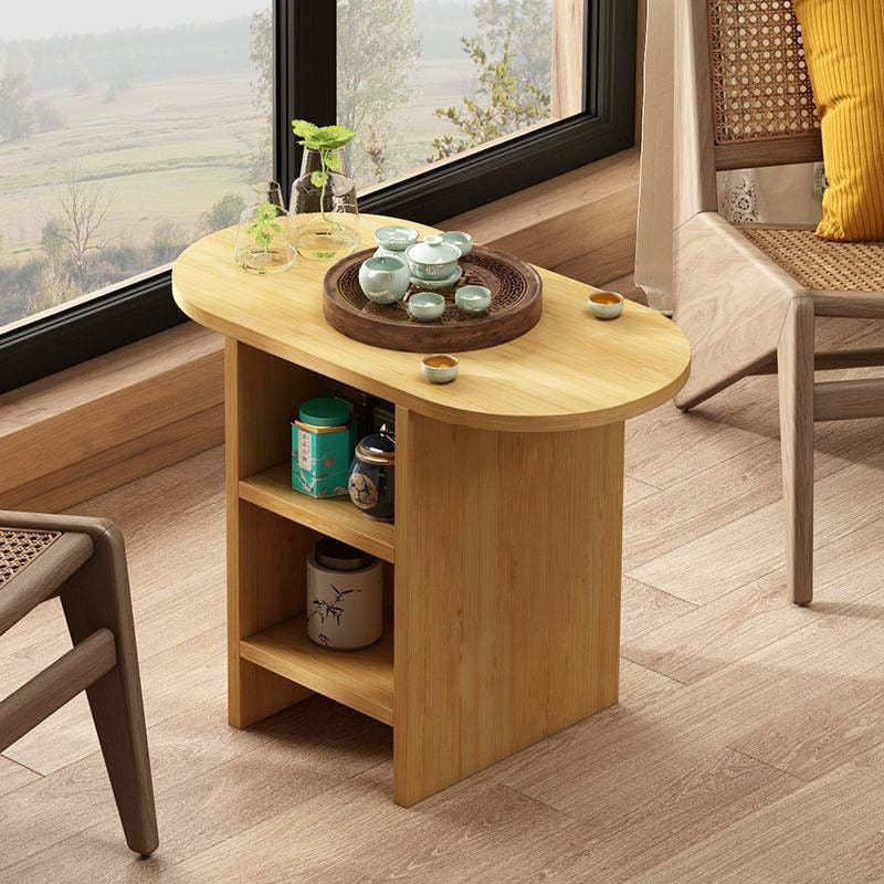 Japanese Semicircle Solid Wood 3-Tier Side Table