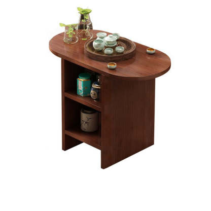 Japanese Semicircle Solid Wood 3-Tier Side Table