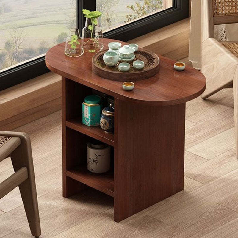 Japanese Semicircle Solid Wood 3-Tier Side Table